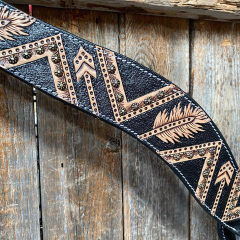 Two Tone Feather & Arrow Studded Breastcollar #FK115