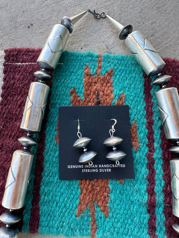 Navajo Sterling Silver Statement Necklace & Earring Set
