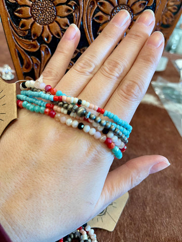 Red White Blue Bracelet Set