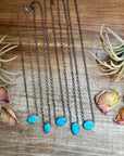 18 inch Sterling Silver Chain with Turquoise
