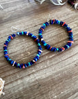 Lapis hoop earrings with spiny oyster and turquoise