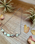15-Inch Lemon Turquoise & Sterling Saucer Pearl Necklace on Paperclip Chain