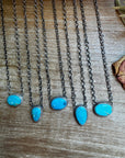 18 inch Sterling Silver Chain with Turquoise