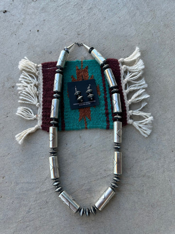 Navajo Sterling Silver Statement Necklace & Earring Set