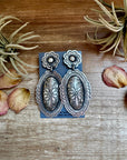 Leander Tahe Sterling Silver Earrings – Post & Dangle Statement with Stamped Detail