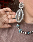 Leander Tahe Sterling Silver Earrings – Post & Dangle Statement with Stamped Detail