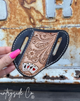 Gambler Tooled Leather Knife Sheath
