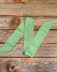 Green and White Western Skinny Mini Wild Rag Scarf / Cowgirl Necktie 