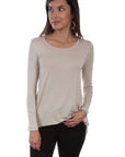 Hi/lo Knit Top W/chiffon - HC448