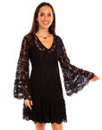 Lace Dress W/flare Sleeves - HC557