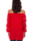 Emb. Tunic W/triple Ruffle Sleeves - HC572