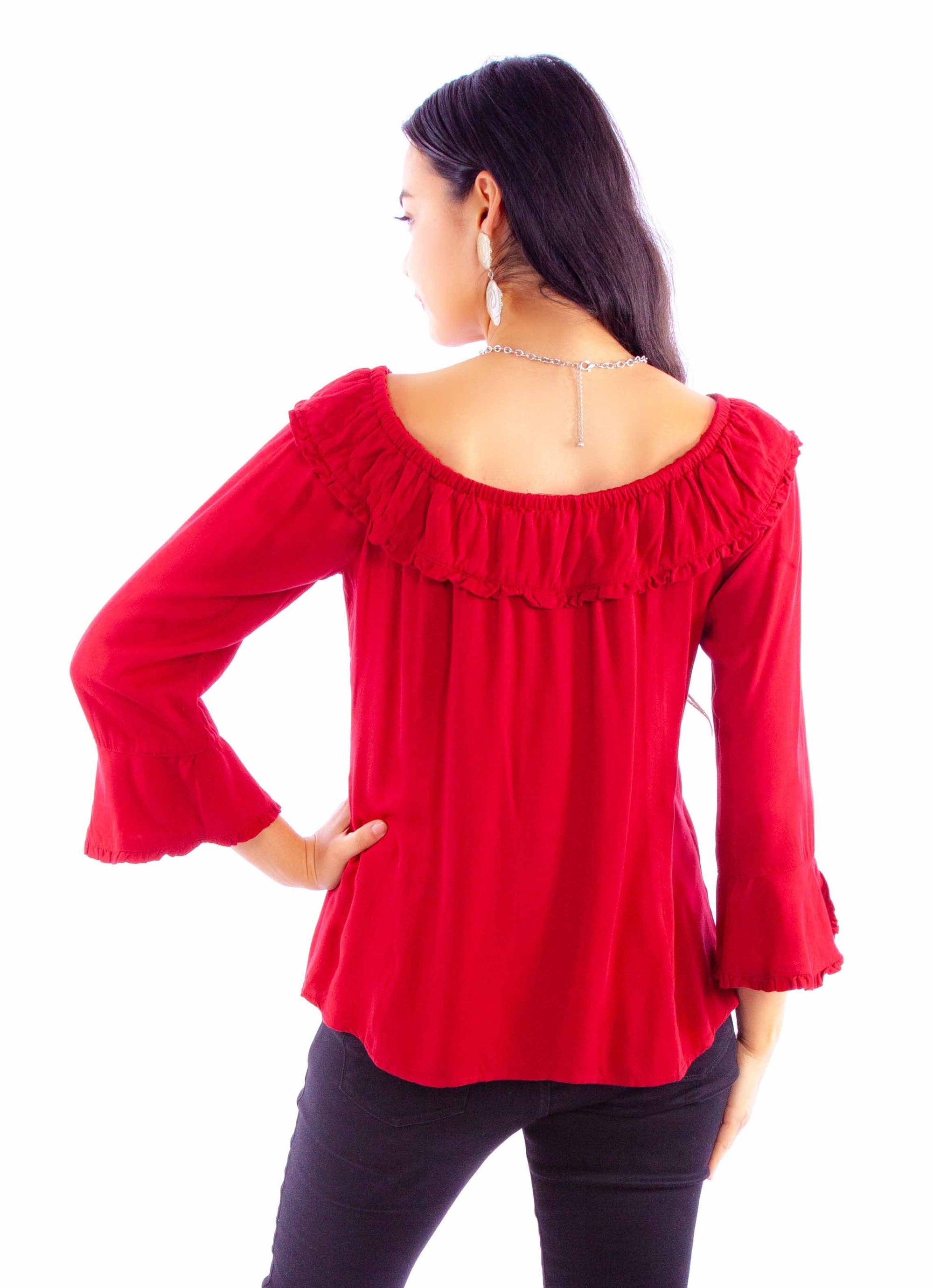 Ruffle Off/on Shoulder Blouse - HC579