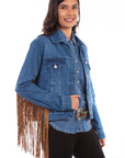 Denim Jacket W/leopard Fringe - HC647