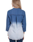 Dip Dye Button Down Blouse - HC651
