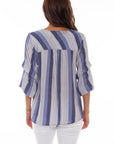 Tie Front Top W/puff Print - HC663