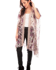 Printed Lace Crochet Trim Duster - HC669