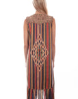 Microfiber Long Serape Print Vest - HC768