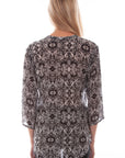 Mandarin Collar Blouse Natural Crepe - HC787