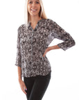 Mandarin Collar Blouse Natural Crepe - HC787