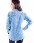 Acid Wash Blouse W/emb Yokes - HC914