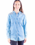 Acid Wash Blouse W/emb Yokes - HC914