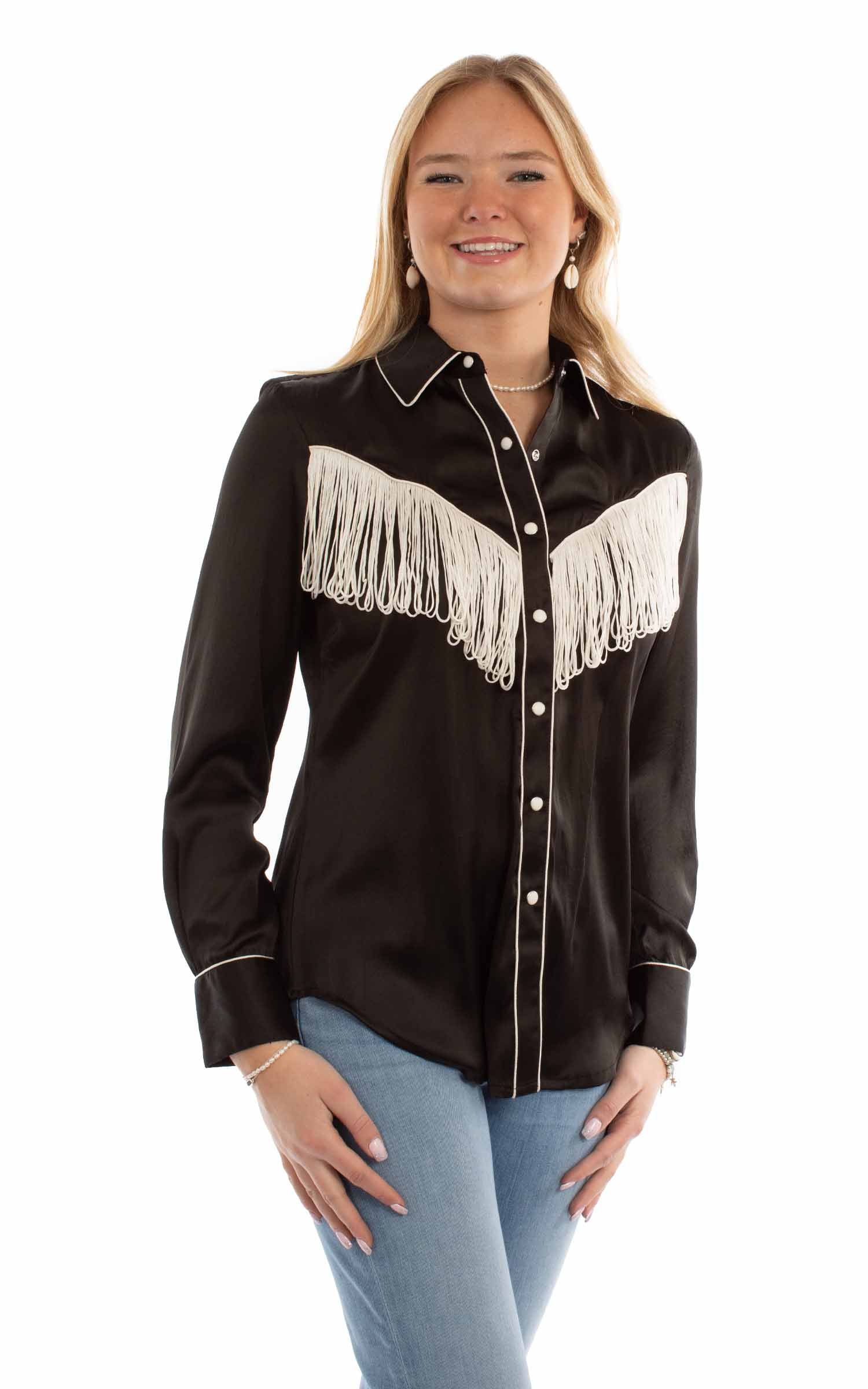 Solid Blouse With Piping/fringe - HC922