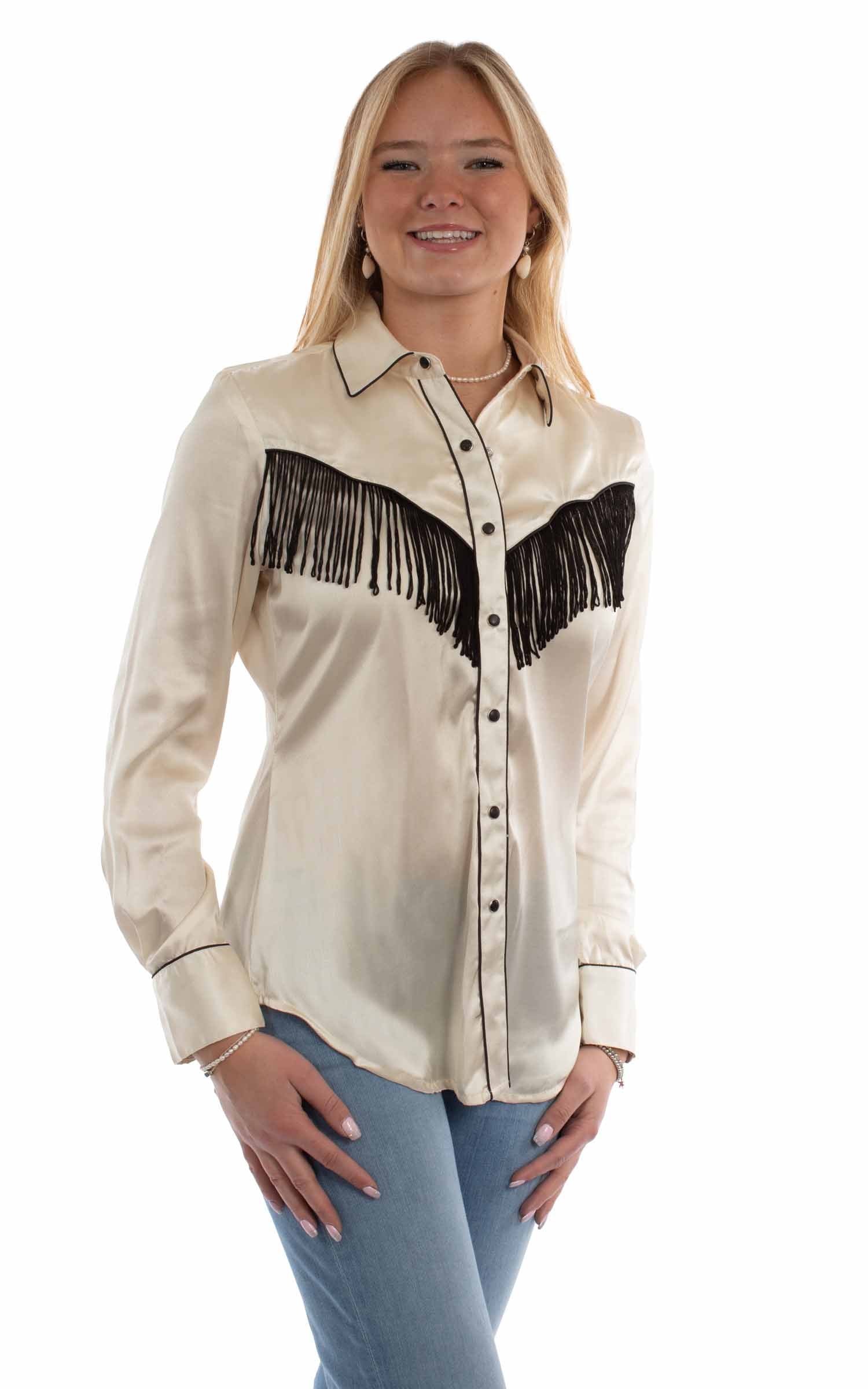 Solid Blouse With Piping/fringe - HC922