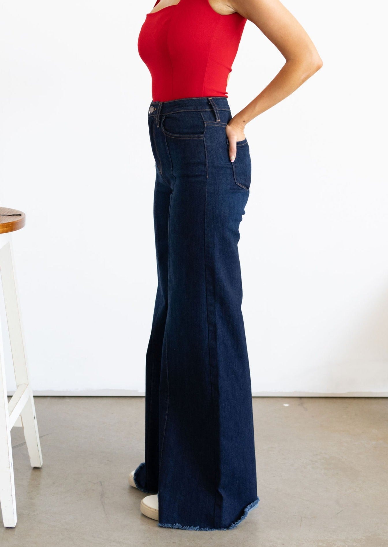 The Loretta Trouser Jean in Dark Wash