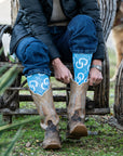 High Maintenance Cowgirl Sky Blue Performance Socks - Everest RanchHigh Maintenance Cowgirl Sky Blue Performance SocksWomen's Mid-Calf SocksLane Boots