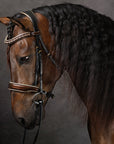 The Champagne Black Leather Snaffle Bridle