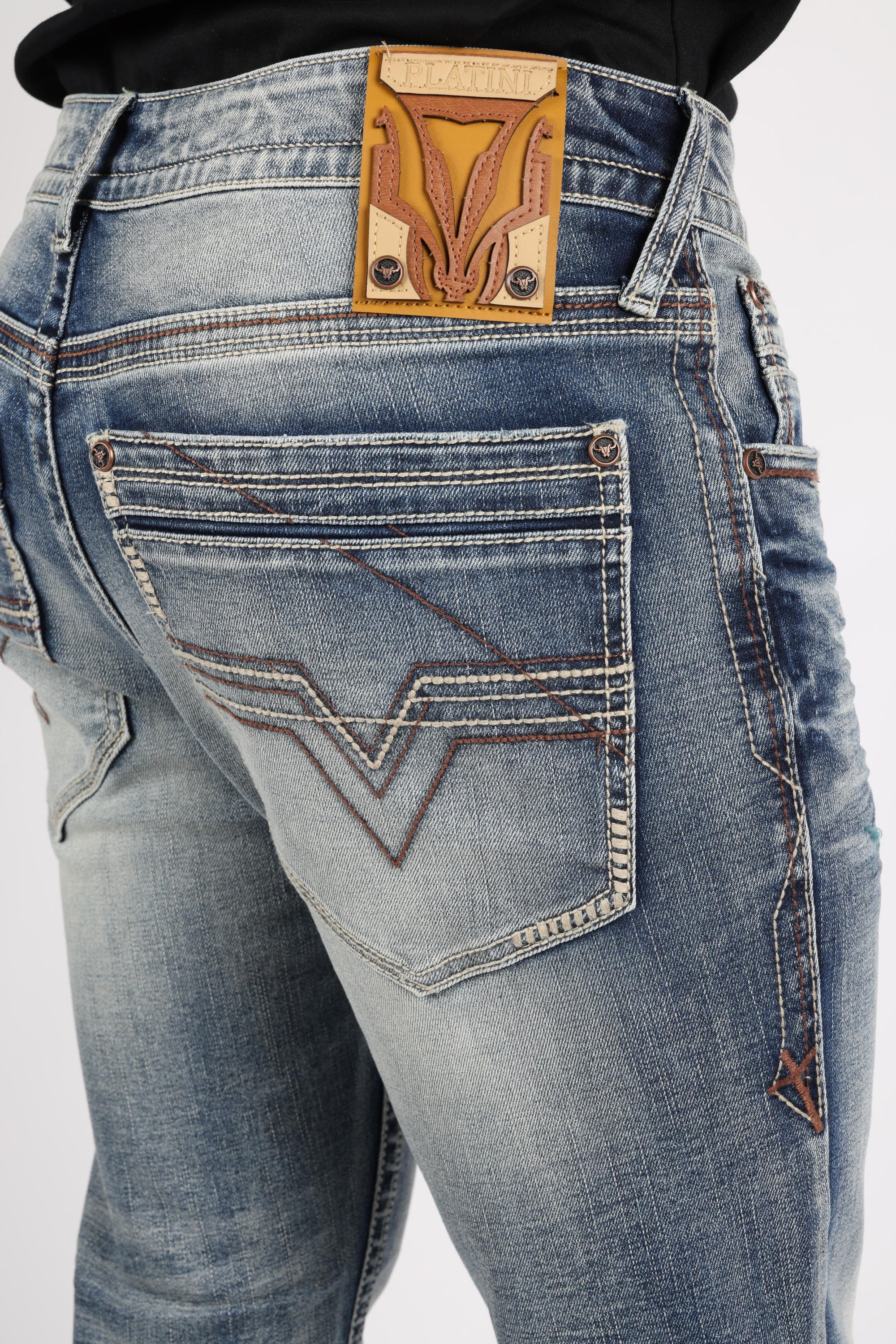 Holt Men&#39;s Blue Boot Cut Jeans