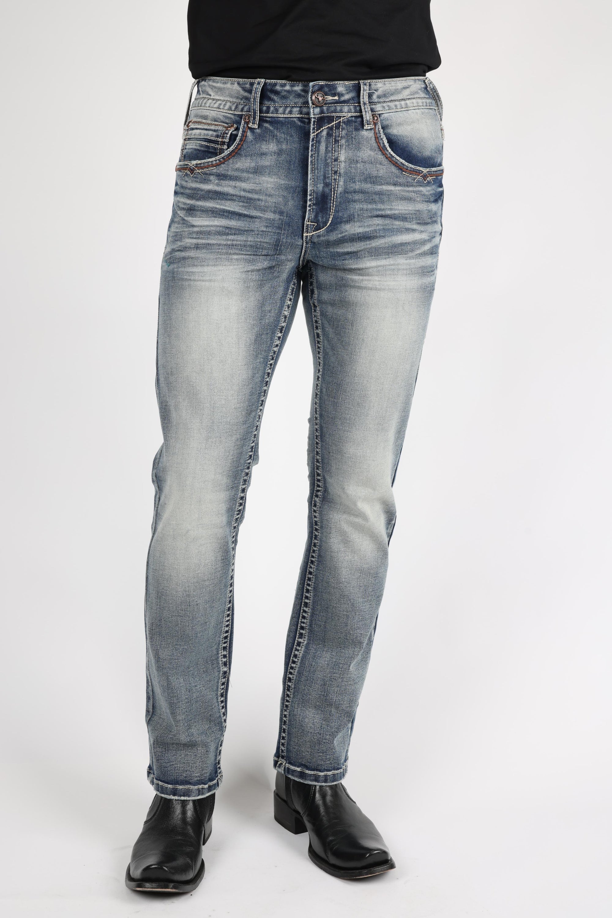 Holt Men&#39;s Blue Boot Cut Jeans