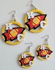 3D Print Chiefs Earrings Keychain Red Kingdom Kansas City KC Football