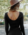 Black Crop Top Pants Set