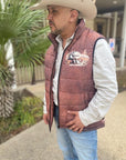 Cowboy in Desert Men's Puffy Vest