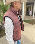 Cowboy in Desert Men's Puffy Vest