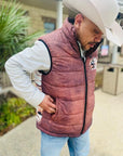 Cowboy in Desert Men's Puffy Vest