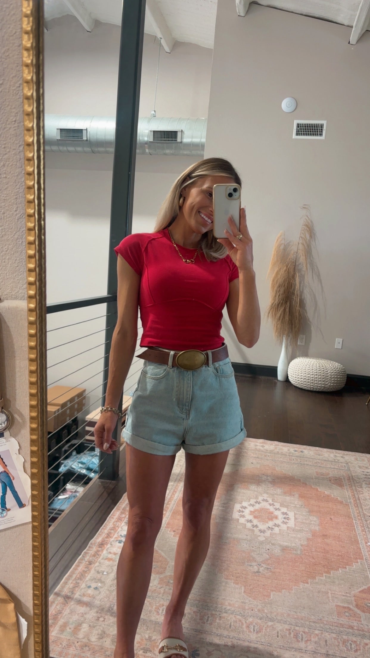 The Maybel Cropped Tee in Ruby