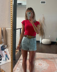 The Maybel Cropped Tee in Ruby