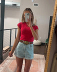 The Maybel Cropped Tee in Ruby
