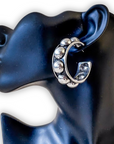 Austin Bubble Stud Hoop Fashion Earring - Silver