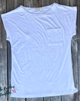 Loose Fit Cap Sleeve Tee - White