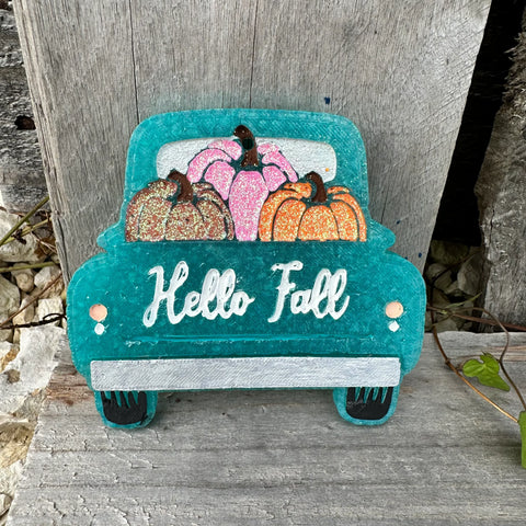 “Hello Fall” Pumpkin Truck Car Freshie