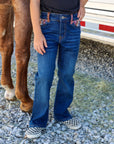 *YOUTH* PURPLE SERAPE BOOTCUT DENIM JEANS