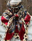 35X35" Navy and Cream Giant Paisley Wild Rag / Scarf WR1026