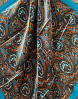 35X35" Blue Floral Wild Rag / Scarf WR1024