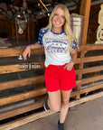 RED- Shenandoah Stud Shorts