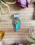 Sterling Silver Kingman Turquoise Lightning Bolt Pendant – Made by Artist Shay Pfeiffer