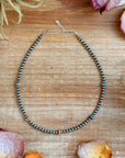 Mohave & Sterling Silver Beaded Necklace – 4 mm Sterling + 6 mm Mohave