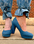 The Denim Block Heel